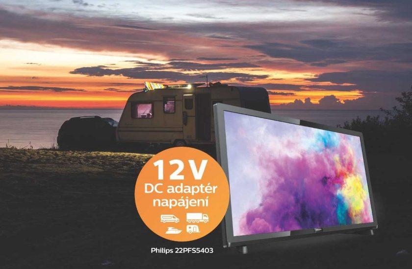 Full HD televizor napájený 12 V vhodný na cesty