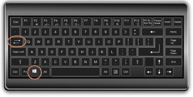 klávesnice Windows Tab