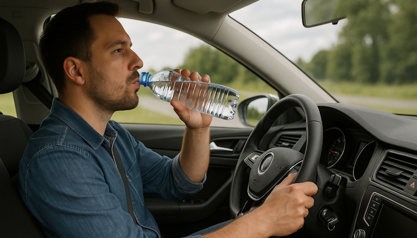 Dehydratace zpomaluje reakce řidiče stejně jako alkohol
